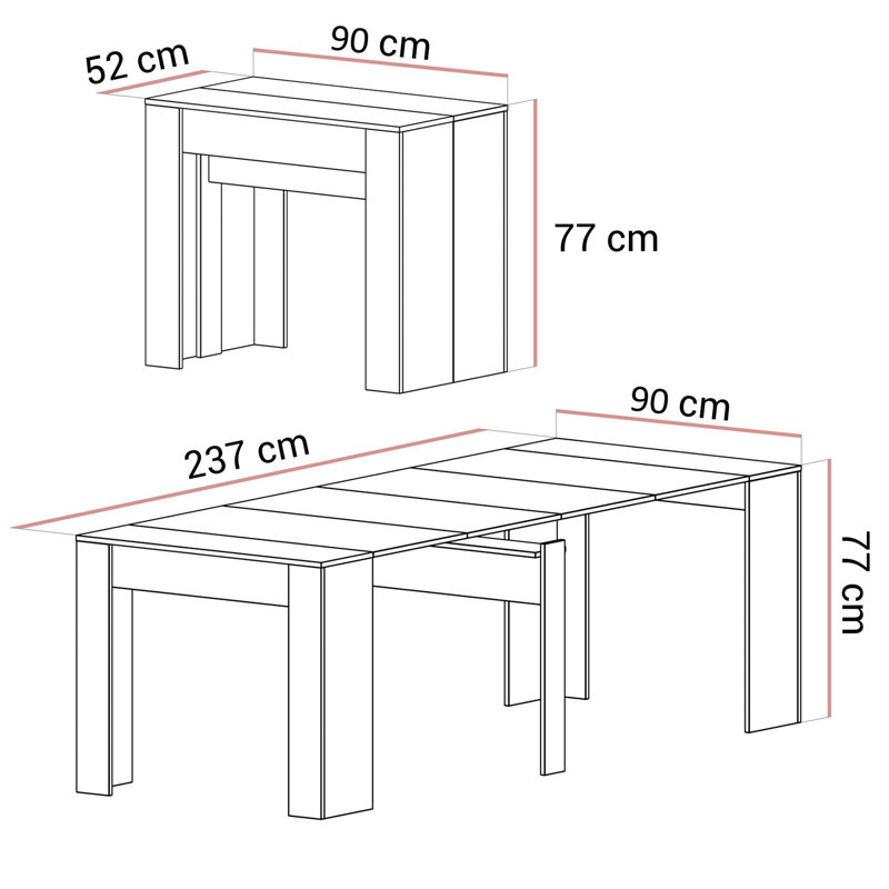 Einberger Console Table, Concrete