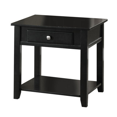 Black End Table For Daily Use With Style - 22Inches Tall Bottom Storage And 22"X22