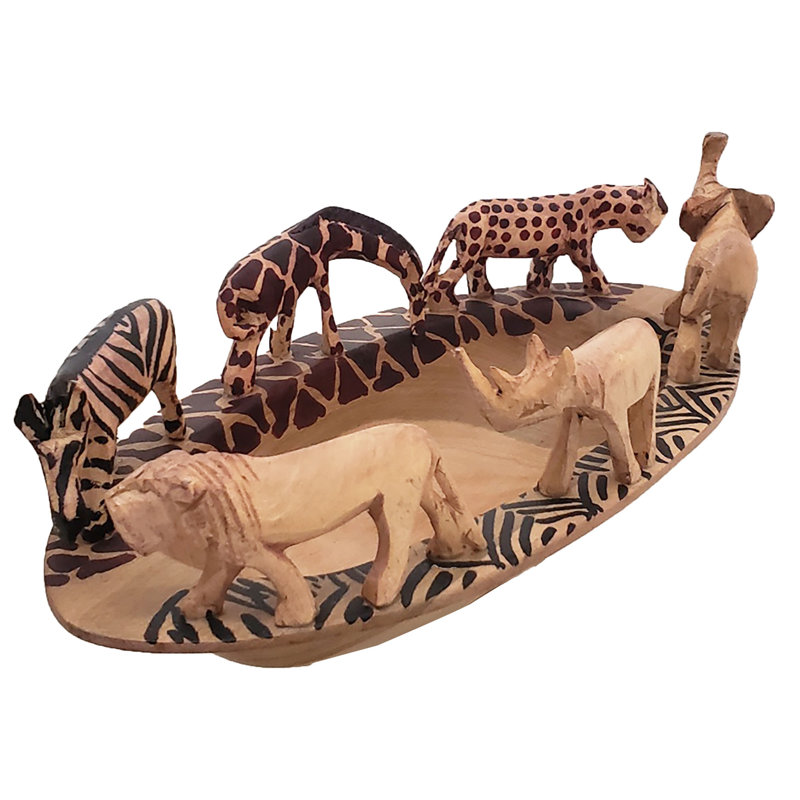 Bol safari ovale en bois brun Viar