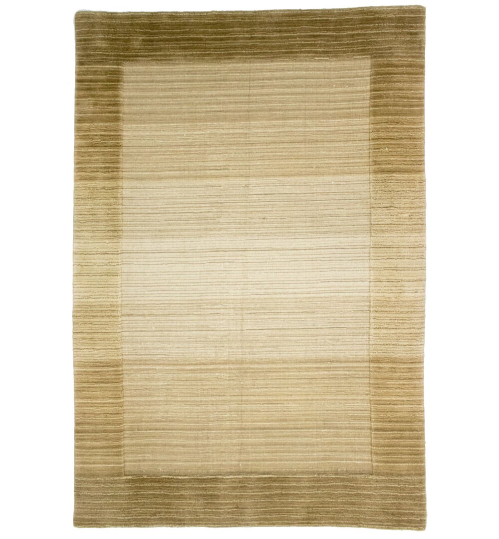 Handgefertigter Teppich Saratoga aus Wolle in Beige