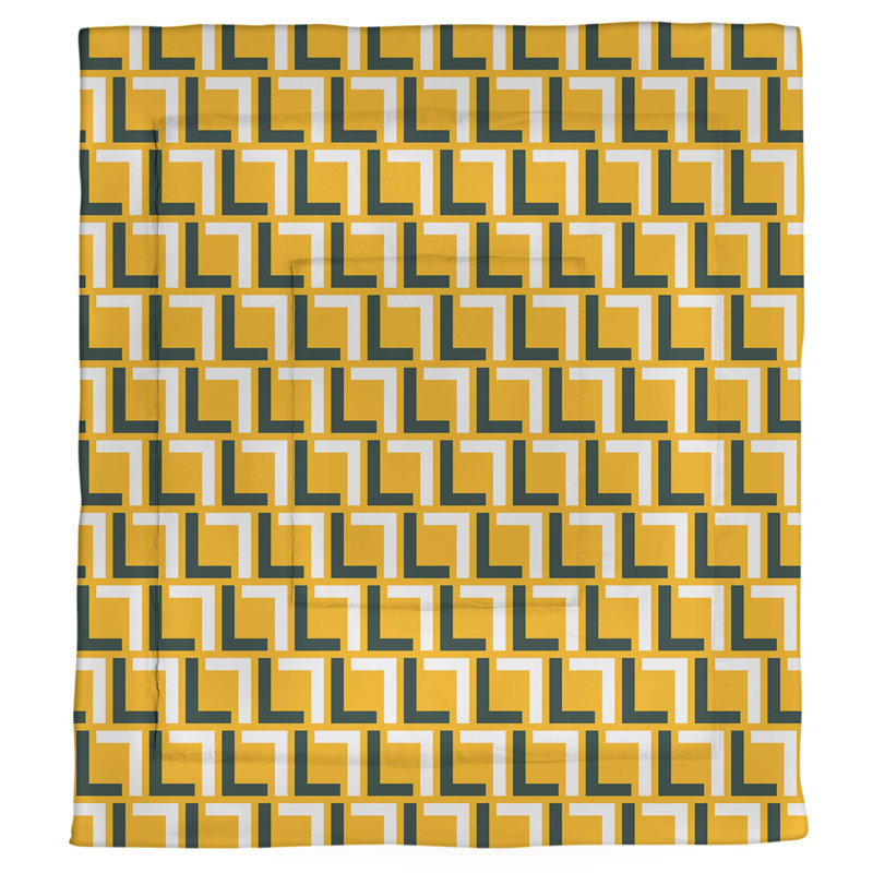 Édredon simple Green Bay Football Luxury, Édredon simple, Vert foncé / blanc / or