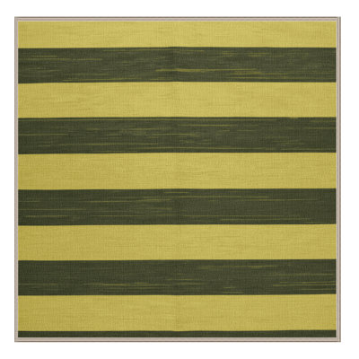 Tapis brun à rayures horizontales lavable à la machine