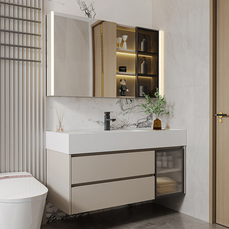 Modern simple light luxury style bathroom cabinet