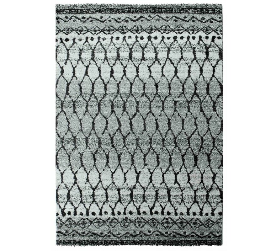 Flachgewebe-Teppich Blend in Grau/Schwarz