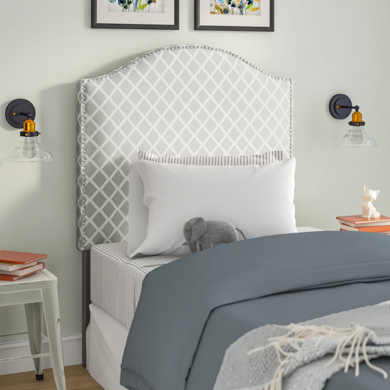 Broadmeade Upholstered Headboard, Twin, Gray and White