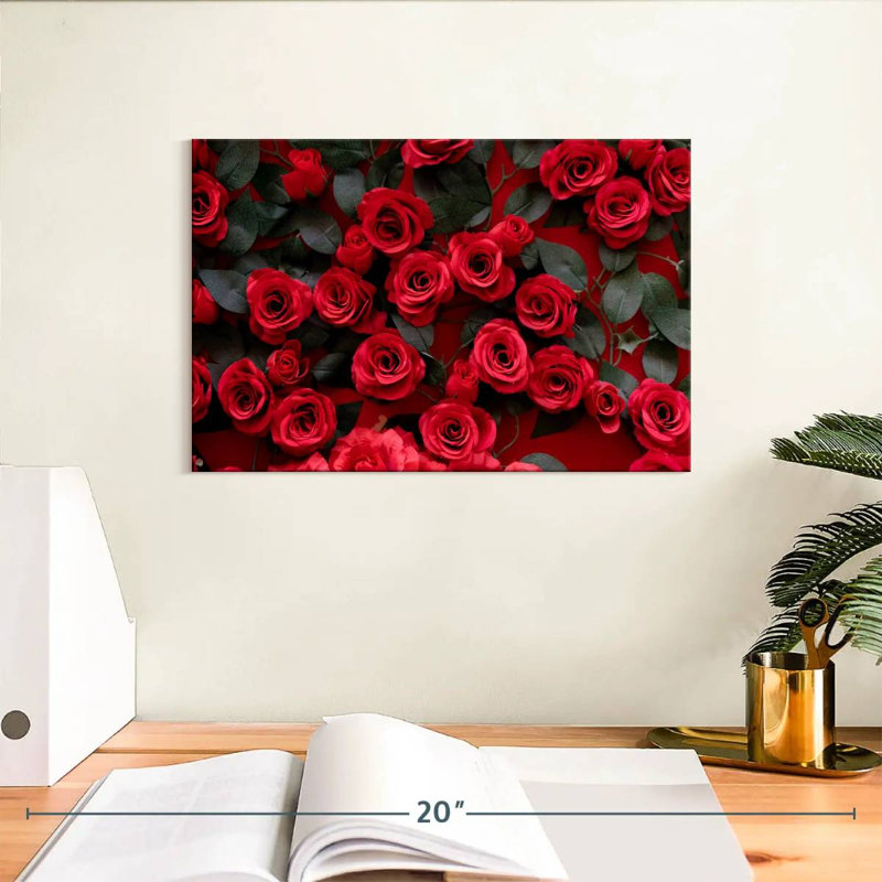 Harnek Artificial Red Roses, 8" H x 12" W