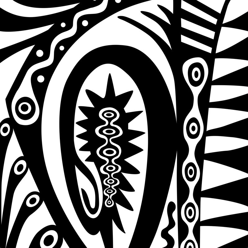 " Tribal Effect " by Andi Bird, 12" H x 12" W