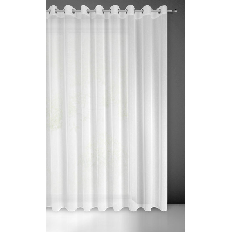 Karvel Sheer Curtain Single Panel, White, 250cm H x 300cm W