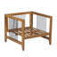 Ensemble de 2 chaises longues modernes pour patio, en bois d'acacia avec accents de corde, pour terrasse extérieure.