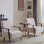 Comfortable 25.68" Lounge Chair In Beige With Upholstery And Strong Metal Legs For Office Modern Style Solid Base Area