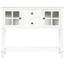 Buffet console pour le salon en blanc, armoire de rangement de style - 2 tiroirs, armoires vitrées, pieds en bois massif, buffet blanc d'aspect chic avec tablette inférieure, conception spacieuse, deux-104204895-104204894