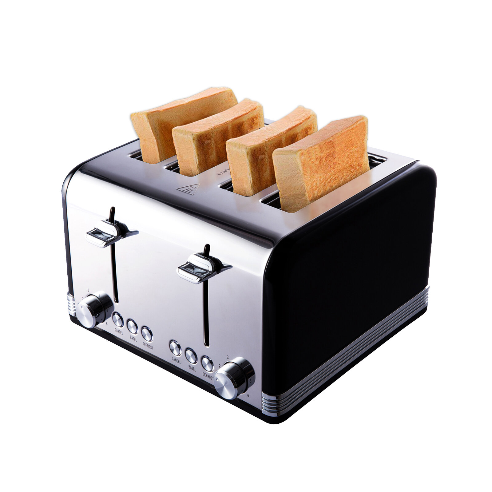 Lifease Geek Chef 4 Slice Stainless Steel Extra-wide Slot Toaster