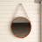 Leather Strap Hanging Wood Wall Mirror-23509694