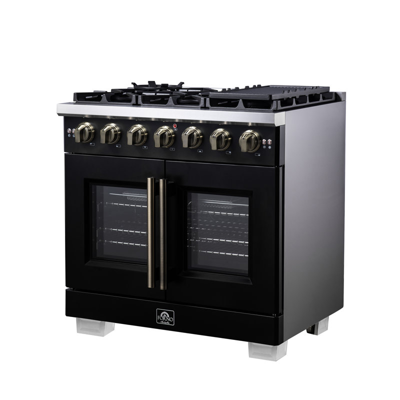 Cuisinière à gaz 36 portes Capriasca, Noir