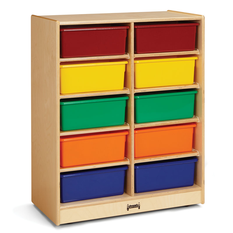 Rangement mobile à 10 cuves Jonti-Craft, Coloré, Contre-plaqué