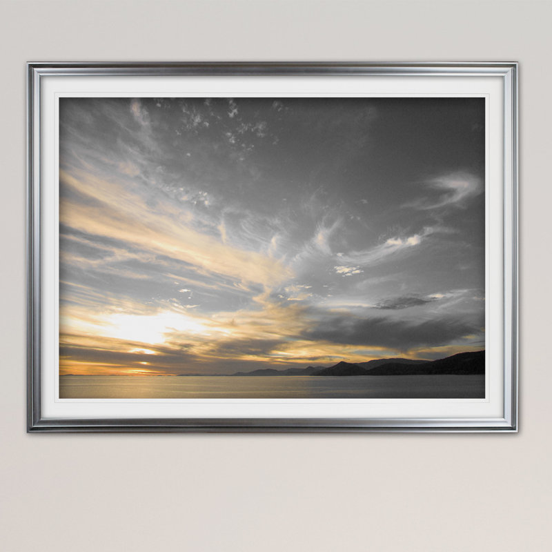 « sky above », reproduction de peinture à l’acrylique encadrée, Argent, H 30 po x l 40 po x P 1,5 po
