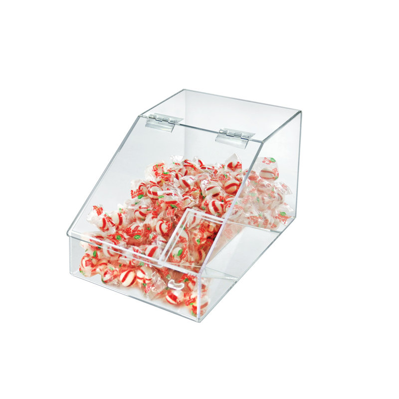 Bac à bonbons en acrylique 1,5 gallon avec couvercle relevable et pelle