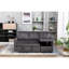 Lit de salon réversible de 77 pouces avec velours gris foncé et rangement modulaire à assemblage rapide pour la zone