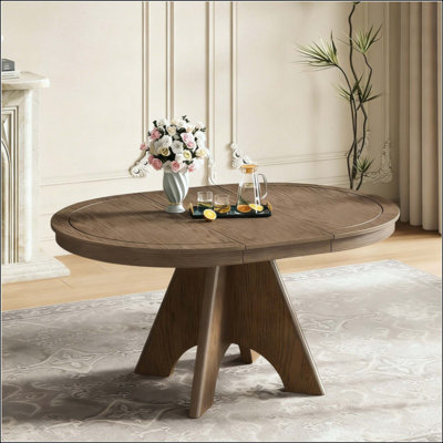 Table de salle à manger extensible vintage pour 4 à 6 personnes, table de ferme rustique avec finition vieillie et pieds croisés robustes