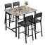Ensemble de table de salle à manger 5 pièces à hauteur de comptoir pour 4 personnes, table de pub avec 4 tabourets de bar rembourrés, table de cuisine industrielle avec chaises, mobilier de salle à manger peu encombrant-129390447-129390455-129390450-129390453