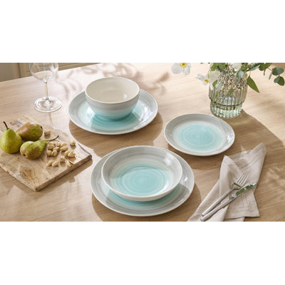 24pc Blue & Grey Spinwash Dinner Set
