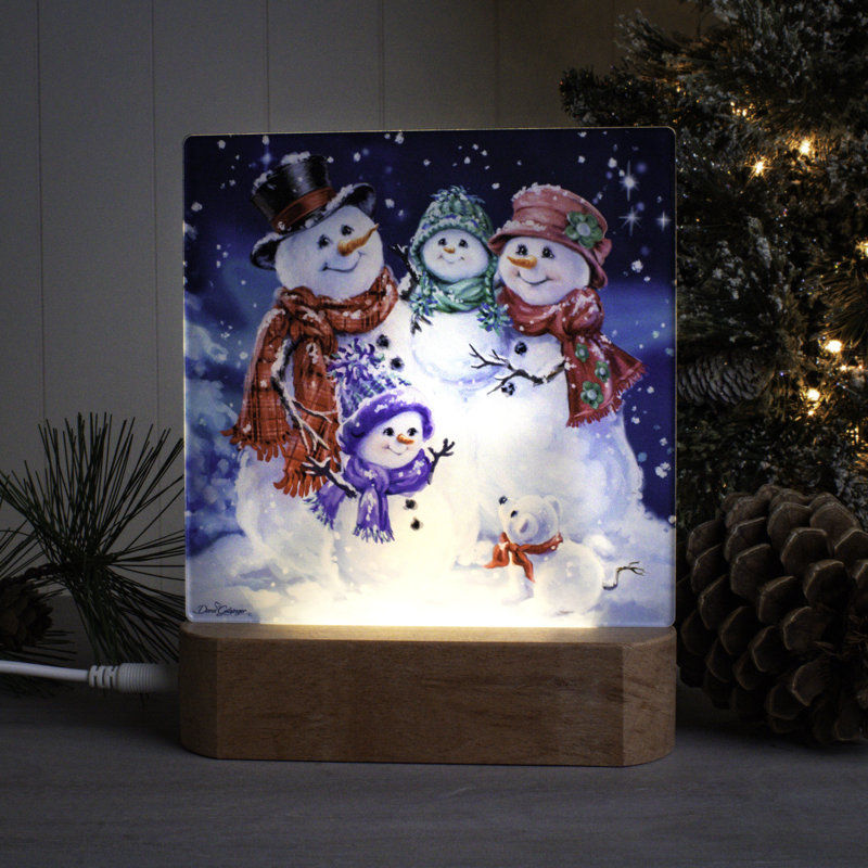 Veilleuse familiale flocon de neige