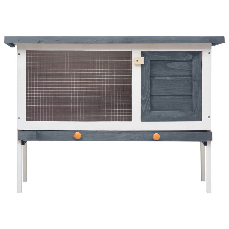 Rudy Weather Resistant Rabbit Hutch, Grey
