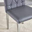  Grey Armless Dining Chairs with Buckled Grid Backrest, Elegant Vintage-Inspired Set of 4 for Dining Use, Grey-865299968-865296894-865296892