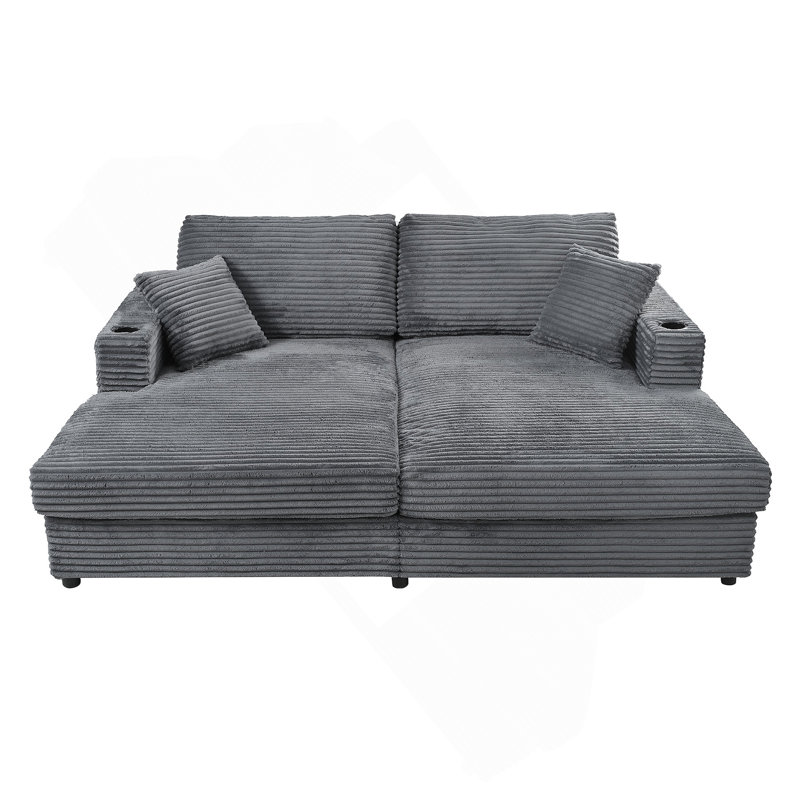 Canapé-lit 86,5 po, Gris foncé
