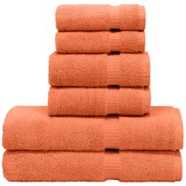 Intelligent Design Lita 6 Piece Cotton Jacquard Towel Set - Orange