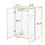 Armoire-penderie en bois avec tringle, armoires de rangement avec portes