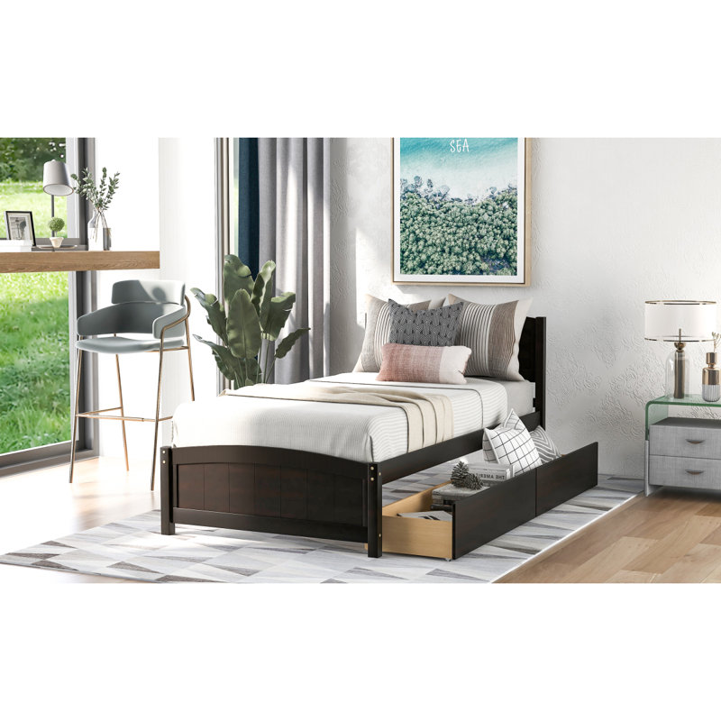 Platform Bed with Two Drawers
