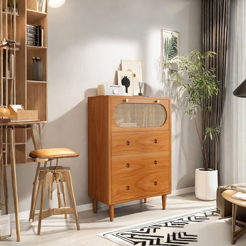 Élégante armoire de rangement en rotin