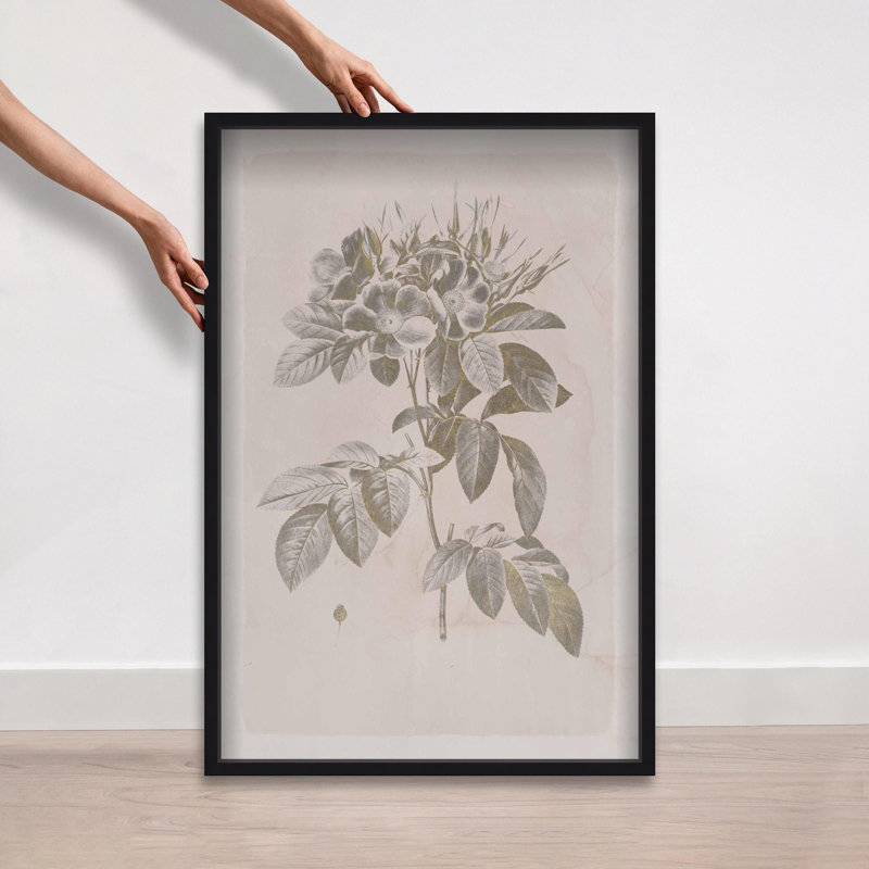 Oliver Gal Golden Bouquet  Floral and Botanical - Luxury Shadowbox Framed Wall Art, Black, 37" H x 25" W