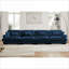 Canapés modulaires | Très grand canapé-lit modulaire en L avec repose-pieds pour salon | Velours | Bleu royal-703359961