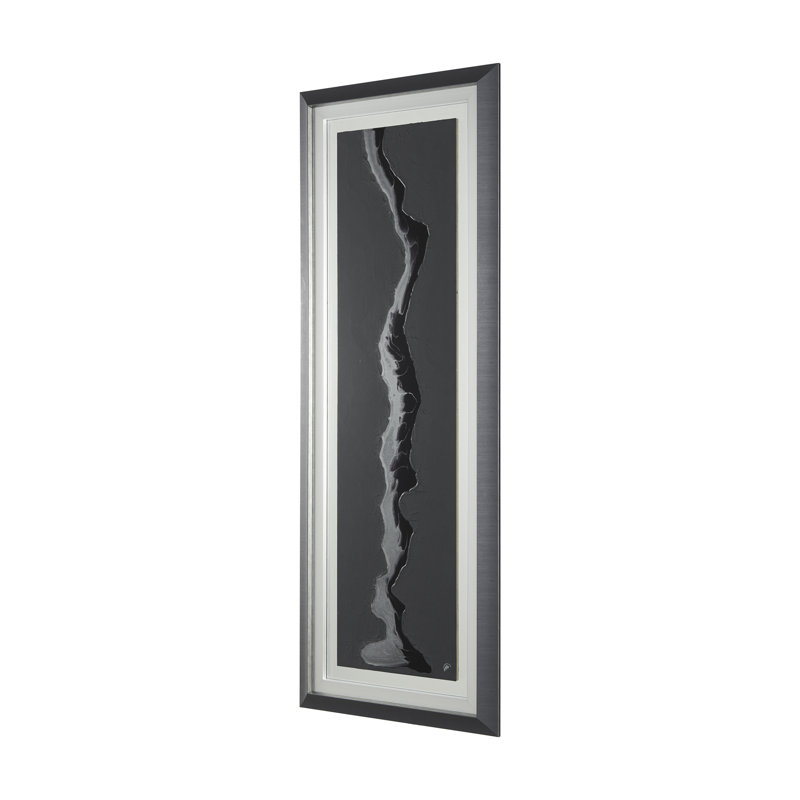 Silver River by Barbara Fleming a Hand Embelished Textured Framed Art Print Matted under Glass, 22.0L x 2.5W x 62.0H