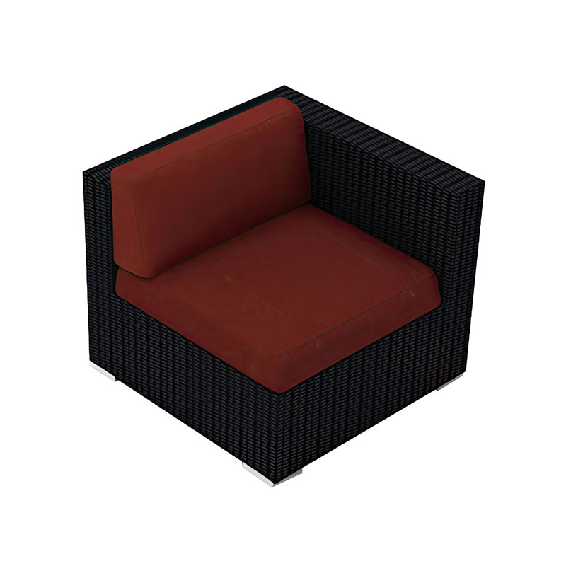 Chaise de patio avec coussin Suffern, Toile Sunbrella® beige chiné, Fève de café