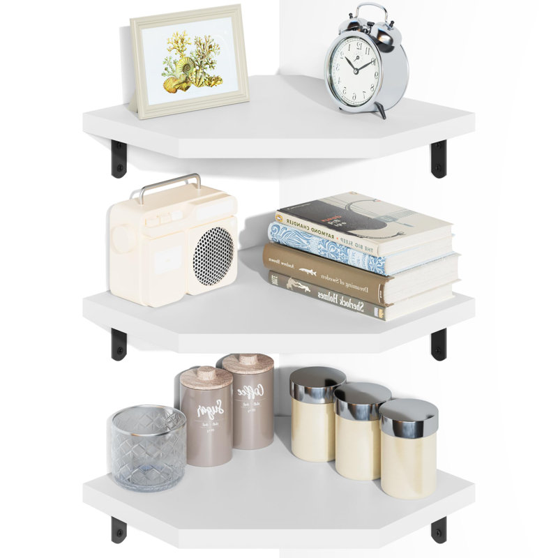Andon Wood Floating Shelf, White