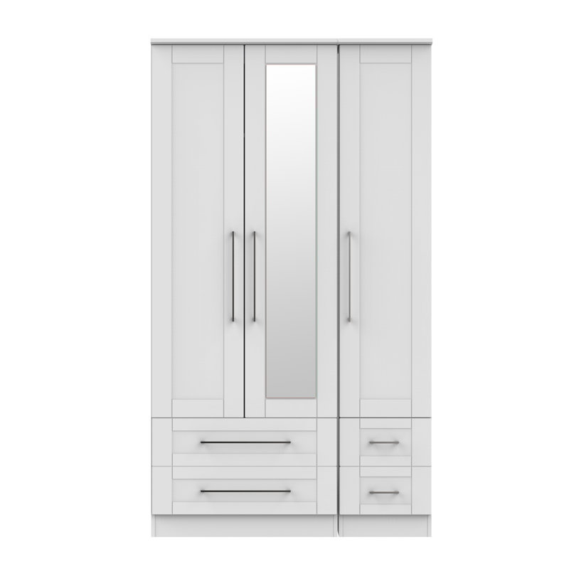 Charone Manufactured Wood Wardrobe, White Ash
