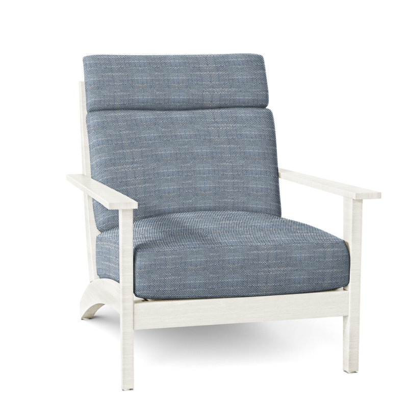Chaise longue en aluminium Kennebunkport - Craie, Pas de passepoil + bourre standard, InsideOut® Rollo ‑ lin Chambray, Craie