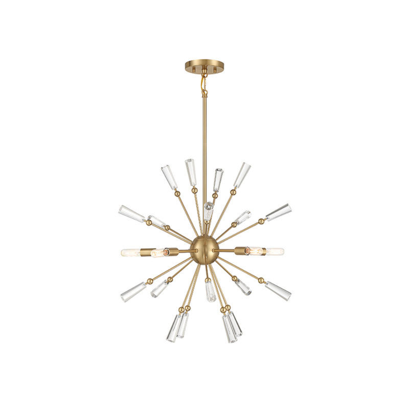 Luminaire suspendu 5 lumières Hosie, Laiton