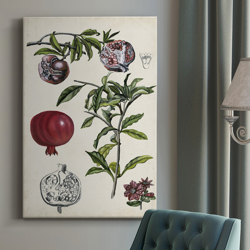 «Pomegranate Composition I», peinture sur toile tendue, H 18 po x l 12 po x P 1 po