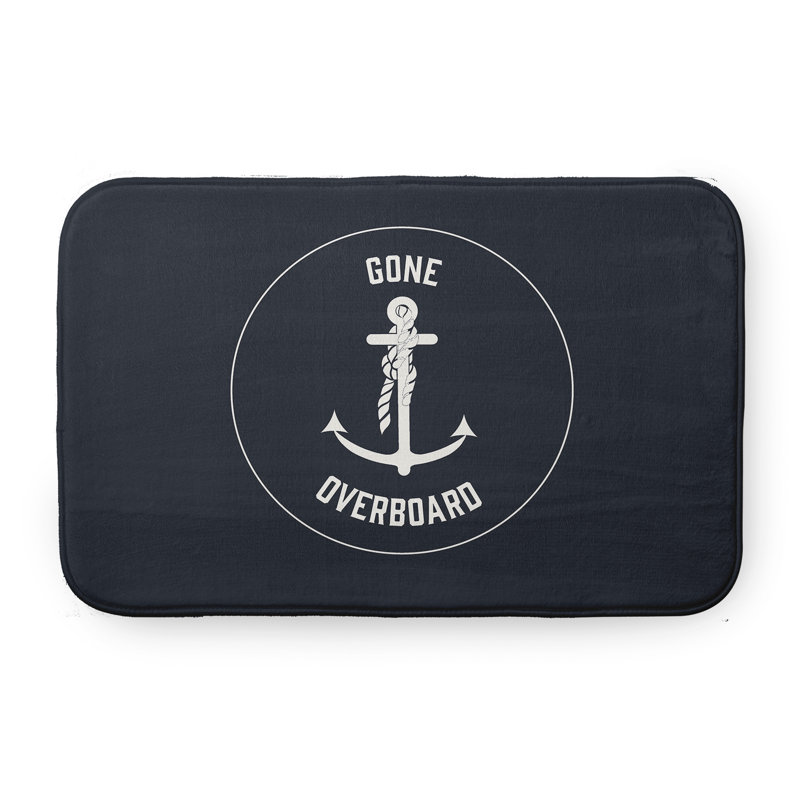 Tapis de bain Nautical Nights, L 17 po x L 24 po, Noir