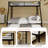 High - Stability Square Tube Bunk Bed, Featuring Ladder & Rolling Trundle, Modern Minimalist Look, Strong Load - Bearing for Home, Dormitory & Guest Room Needs-Queen Size-1140131814