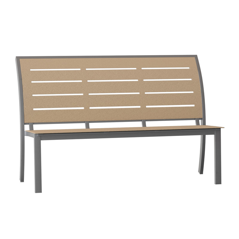 Bazza Outdoor Bench, Desert P60, Textured Snow