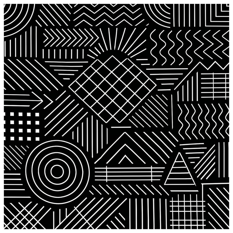 Coussins décoratifs noirs et blancs à lignes géométriques, 18 x 18 pouces
