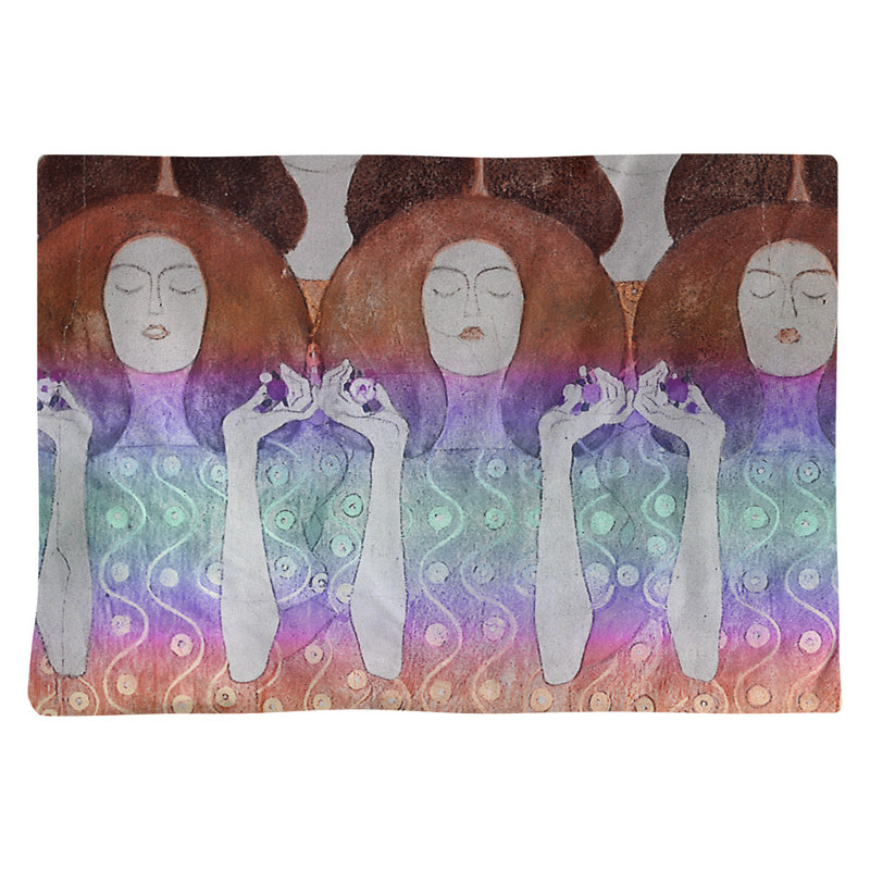 Récapitulatif de 18 mariéss anges Gustav Klimt, Rouge / dégradé bleu, Sergé de coton
