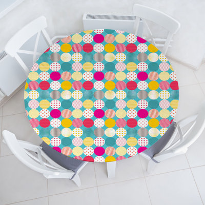 East Urban Home Vintage Fitted Round TablecloMulticolor 77655