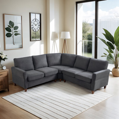 85 In L Shaped Corner Couch, 5 Seat Modular Sectional Sofa For Living Room by Latitude Run