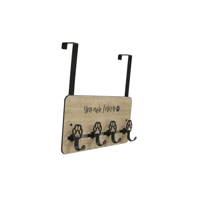 Steel FantasHome Over The Door Hook Rack with 4 Adjustable Hooks - Cat Feet